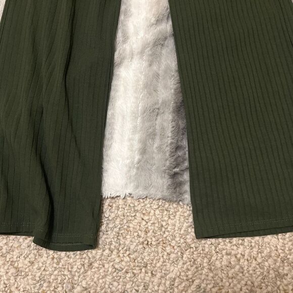Lily Rose Olive Green Wide Leg Silky Pants Co Ord Set Size Small - Picture 2 of 2